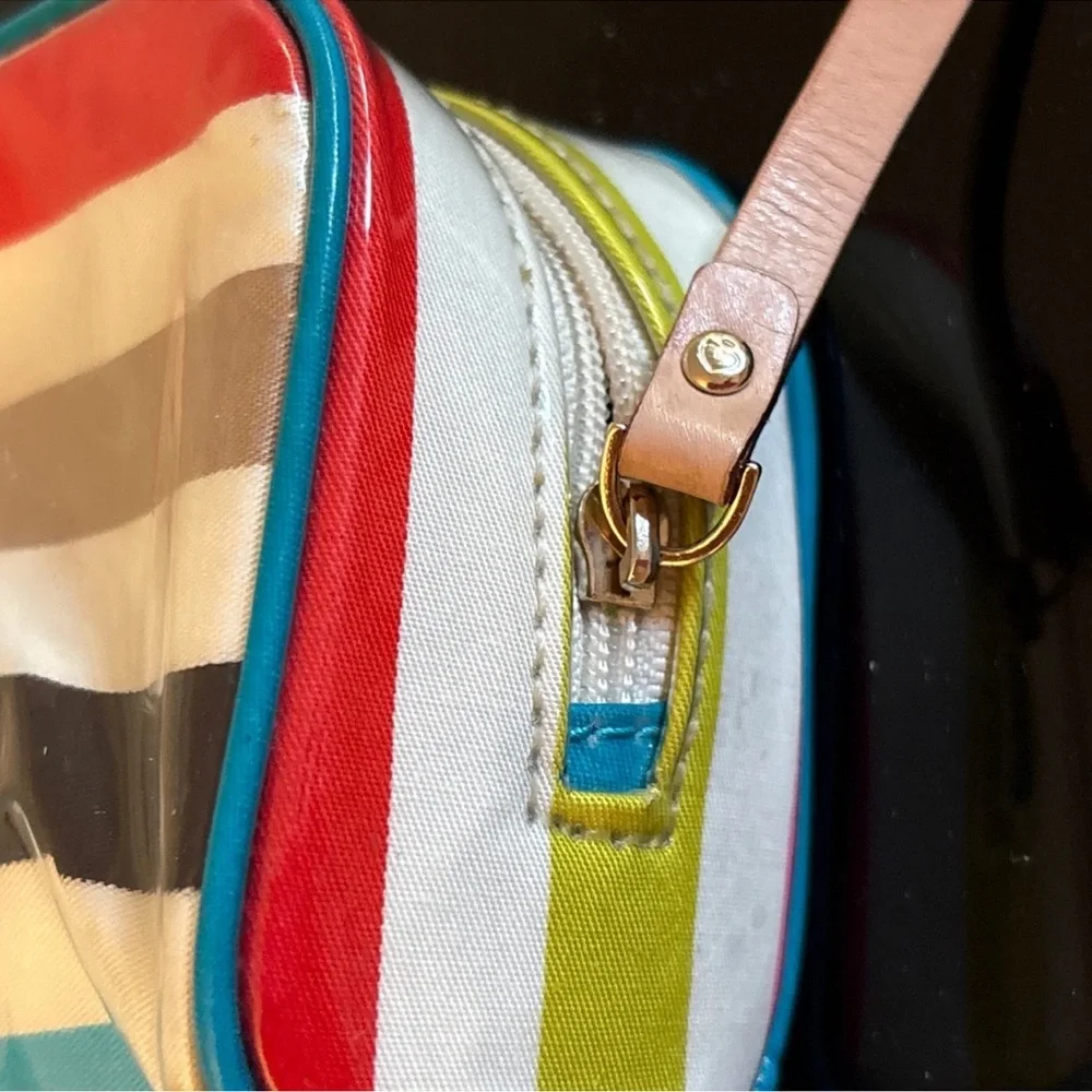 Kate Spade New York St. Elmo Stripe Small Henrietta Cosmetic Bag.
